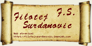 Filotej Surdanović vizit kartica